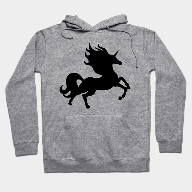 Simple Black Unicorn Hoodie by XOOXOO